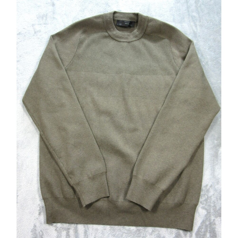 Mango MNG Performance Mens XL (Fits Medium) Sweater Crewneck  Long Sleeve Green